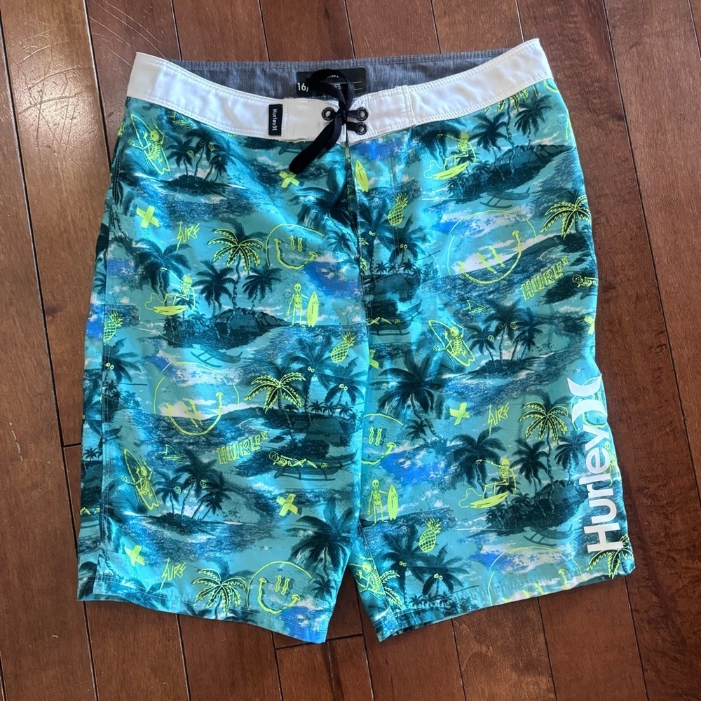 Hurley Oceanic Print Swim Trunks